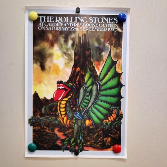 The Rolling Stones Cardiff and Pembrooke Castles 1973 19X11 Concert Poster - Picture 1 of 2
